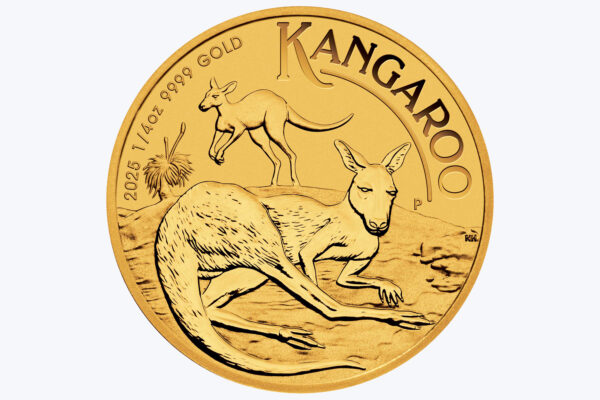 Perth Mint Gold Bullion Coin- 1/4Oz 2025 Kangaroo