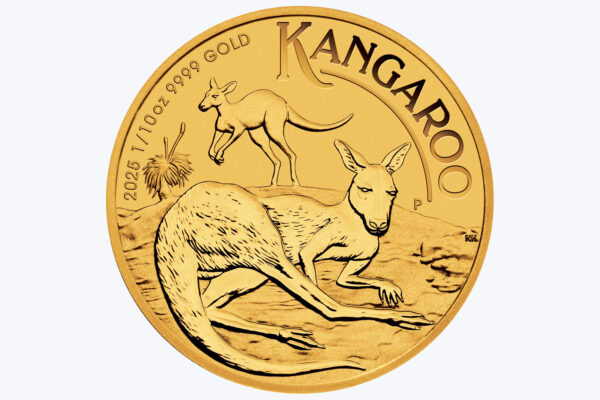 Perth Mint Gold Bullion Coin- 1/10 Oz 2025 Kangaroo